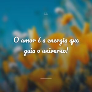 O amor é a energia que guia o universo!