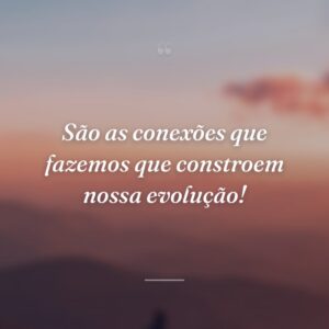 São as conexões que fazemos que constroem nossa evolução!