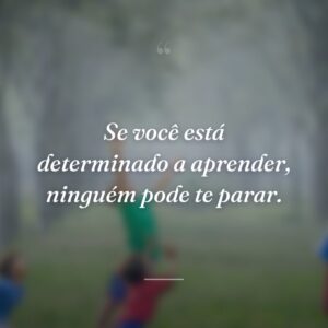 Se você está determinado a aprender, ninguém pode te parar.