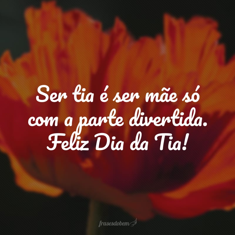 Ser tia é ser mãe só com a parte divertida. Feliz Dia da Tia!