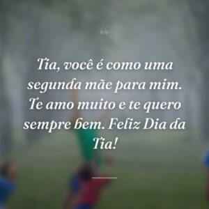 Tia, você é como uma segunda mãe para mim. Te amo muito e te quero sempre bem. Feliz Dia da Tia!