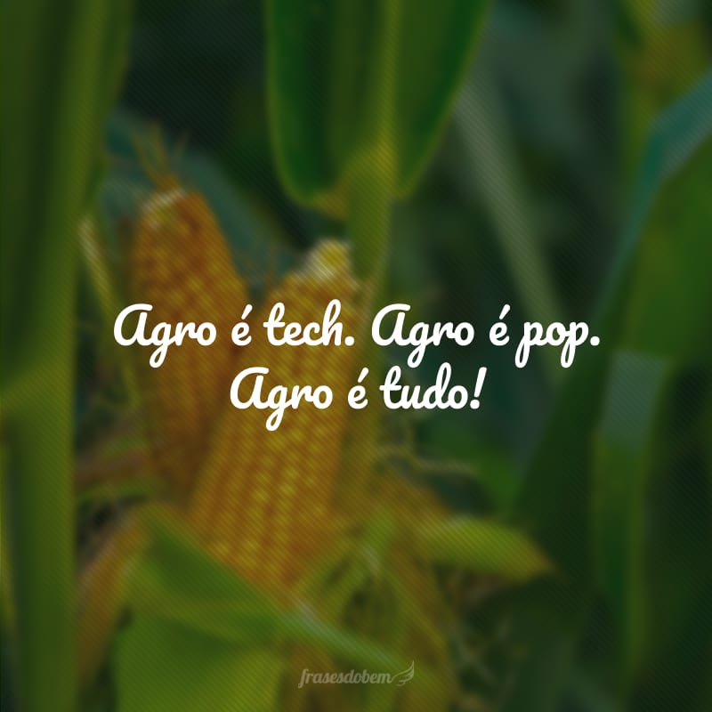 Agro é tech. Agro é pop. Agro é tudo!