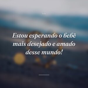 Estou esperando o bebê mais desejado e amado desse mundo!