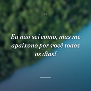 Eu não sei como, mas me apaixono por você todos os dias!