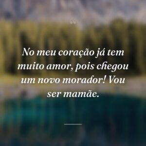 No meu coração já tem muito amor, pois chegou um novo morador! Vou ser mamãe.