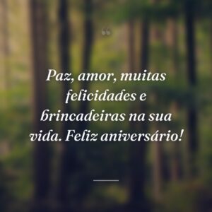 Paz, amor, muitas felicidades e brincadeiras na sua vida. Feliz aniversário!