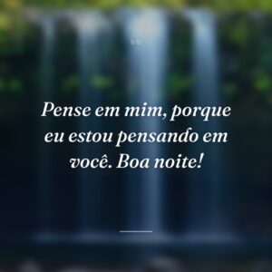 Pense em mim, porque eu estou pensando em você. Boa noite!