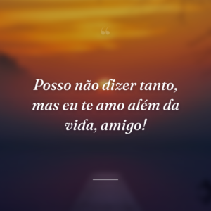 Posso não dizer tanto, mas eu te amo além da vida, amigo!