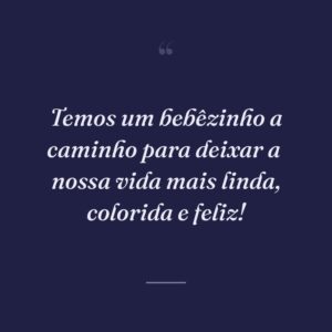Temos um bebêzinho a caminho para deixar a  nossa vida mais linda, colorida e feliz!