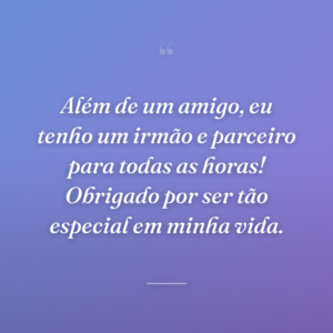 Além de um amigo, eu tenho um irmão e parceiro para todas as horas! Obrigado por ser tão especial em minha vida.