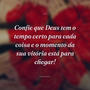 Confie que Deus tem o tempo certo para cada coisa e o momento da sua vitória está para chegar!