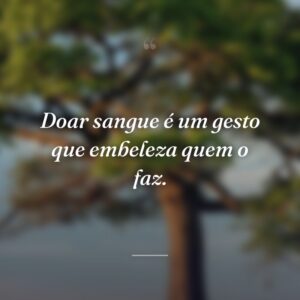 Doar sangue é um gesto que embeleza quem o faz.