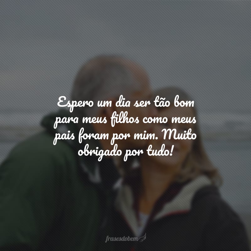 Espero um dia ser tão bom para meus filhos como meus pais foram por mim. Muito obrigado por tudo!