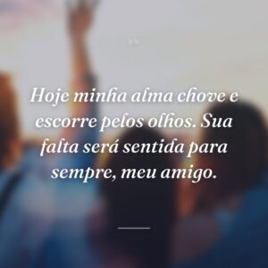 Hoje minha alma chove e escorre pelos olhos. Sua falta será sentida para sempre, meu amigo.