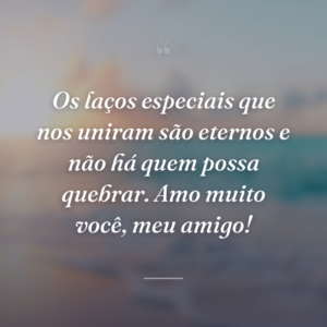 Os laços especiais que nos uniram são eternos e não há quem possa quebrar. Amo muito você, meu amigo!