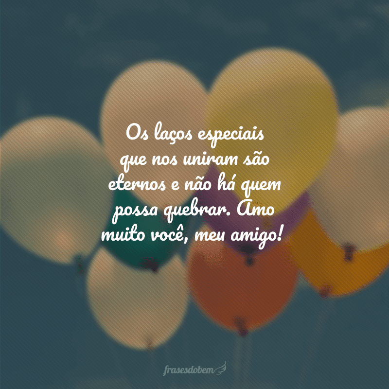 Os laços especiais que nos uniram são eternos e não há quem possa quebrar. Amo muito você, meu amigo!
