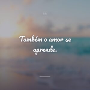 Também o amor se aprende.