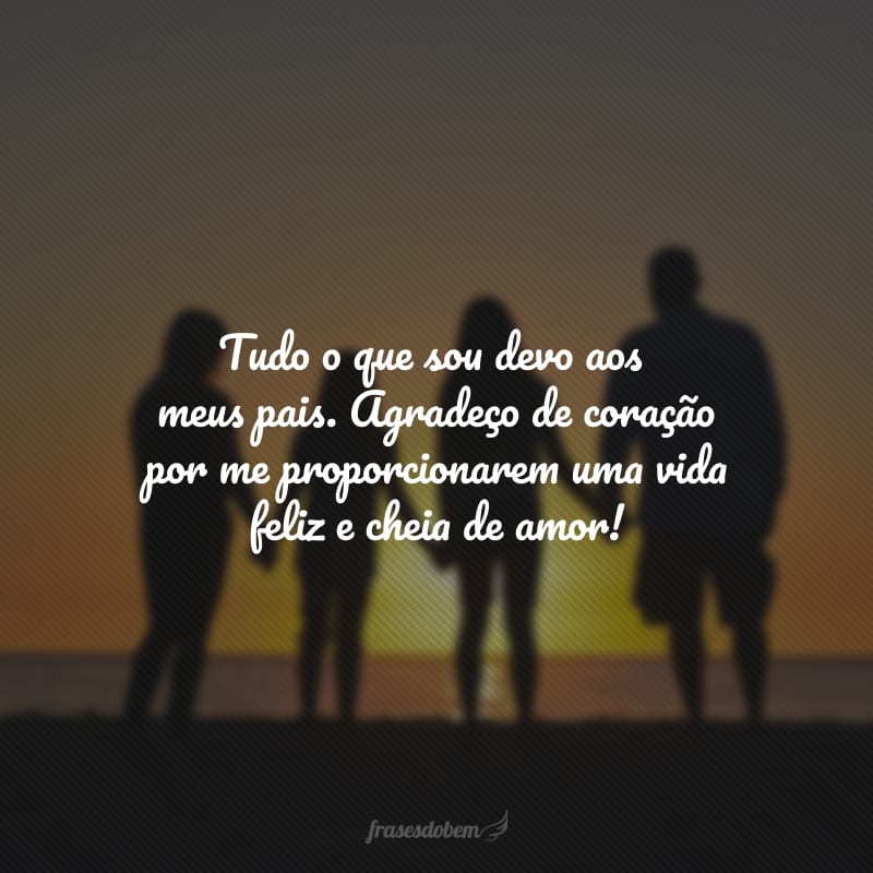 Tudo o que sou devo aos meus pais. Agradeço de coração por me proporcionarem uma vida feliz e cheia de amor!