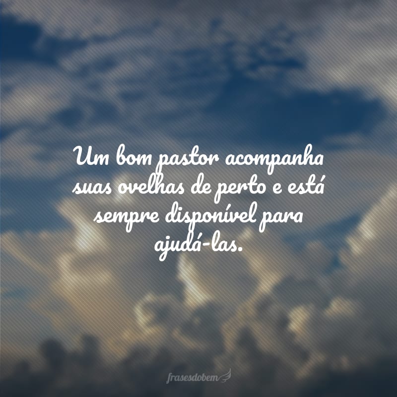 Um bom pastor acompanha suas ovelhas de perto e está sempre disponível para ajudá-las.