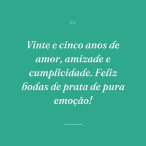 Vinte e cinco anos de amor, amizade e cumplicidade. Feliz bodas de prata de pura emoção!