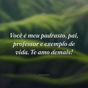 Você é meu padrasto, pai, professor e exemplo de vida. Te amo demais!