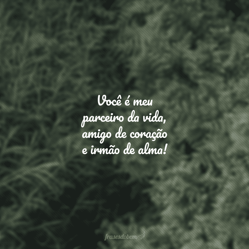 Você é meu parceiro da vida, amigo de coração e irmão de alma!