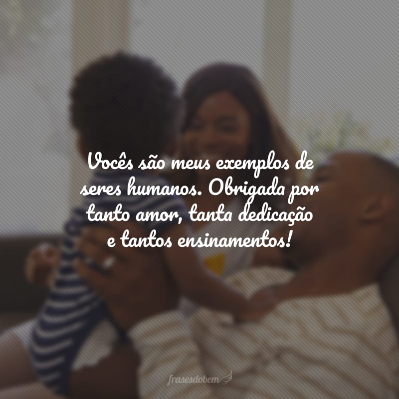 Vocês são meus exemplos de seres humanos. Obrigada por tanto amor, tanta dedicação e tantos ensinamentos!