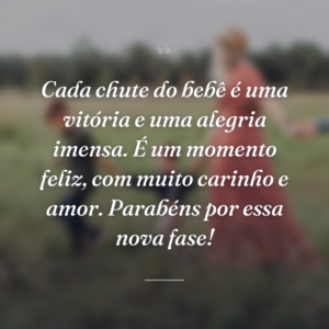 Cada chute do bebê é uma vitória e uma alegria imensa. É um momento feliz, com muito carinho e amor. Parabéns por essa nova fase!