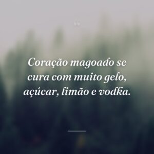 Coração magoado se cura com muito gelo, açúcar, limão e vodka.