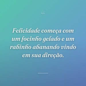 Felicidade começa com um focinho gelado e um rabinho abanando vindo em sua direção.