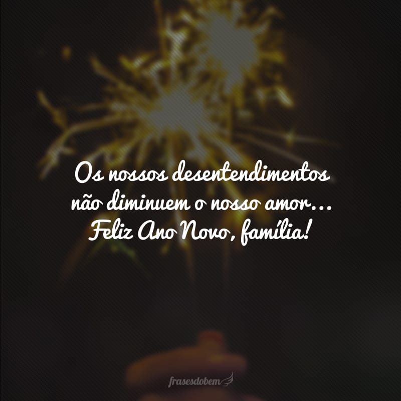 Os nossos desentendimentos não diminuem o nosso amor... Feliz Ano Novo, família! 