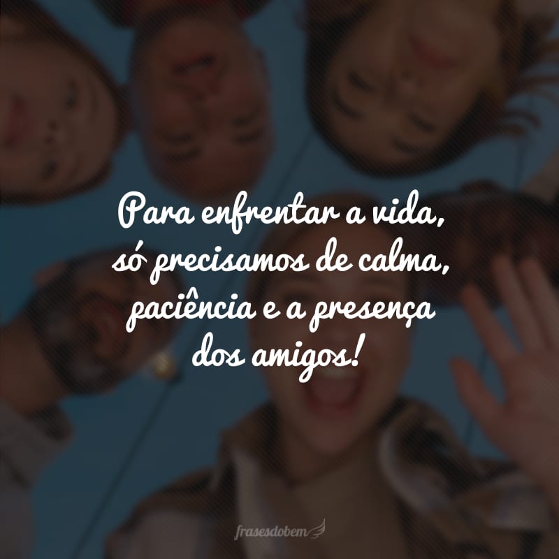 Para enfrentar a vida, só precisamos de calma, paciência e a presença dos amigos!