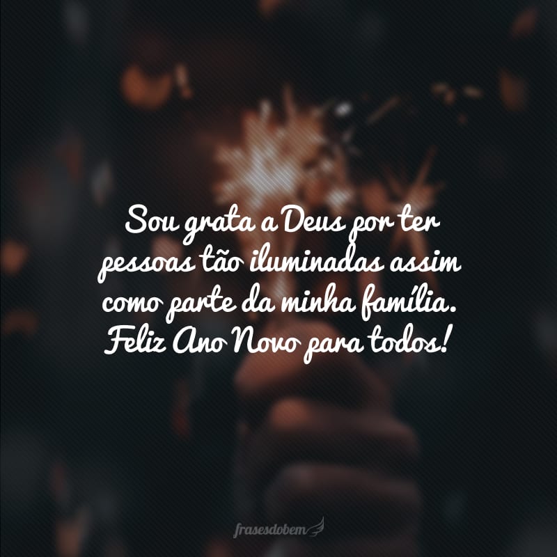 Sou grata a Deus por ter pessoas tão iluminadas assim como parte da minha família. Feliz Ano Novo para todos!