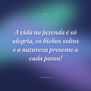 A vida na fazenda é só alegria, os bichos soltos e a natureza presente a cada passo!