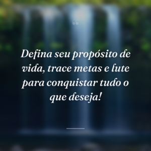 Defina seu propósito de vida, trace metas e lute para conquistar tudo o que deseja!