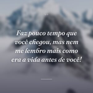 Faz pouco tempo que você chegou, mas nem me lembro mais como era a vida antes de você!