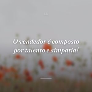 O vendedor é composto por talento e simpatia!