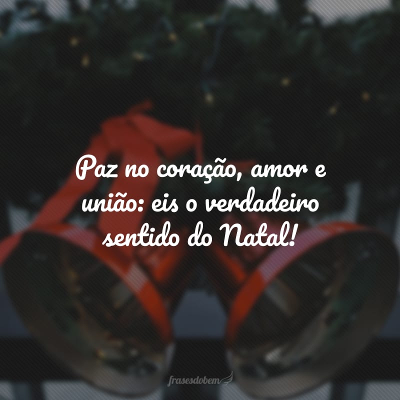 Paz no coração, amor e união: eis o verdadeiro sentido do Natal!