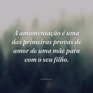 A amamentação é uma das primeiras provas de amor de uma mãe para com o seu filho.