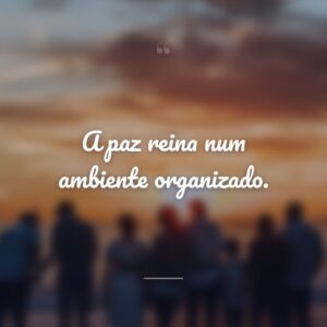 A paz reina num ambiente organizado.
