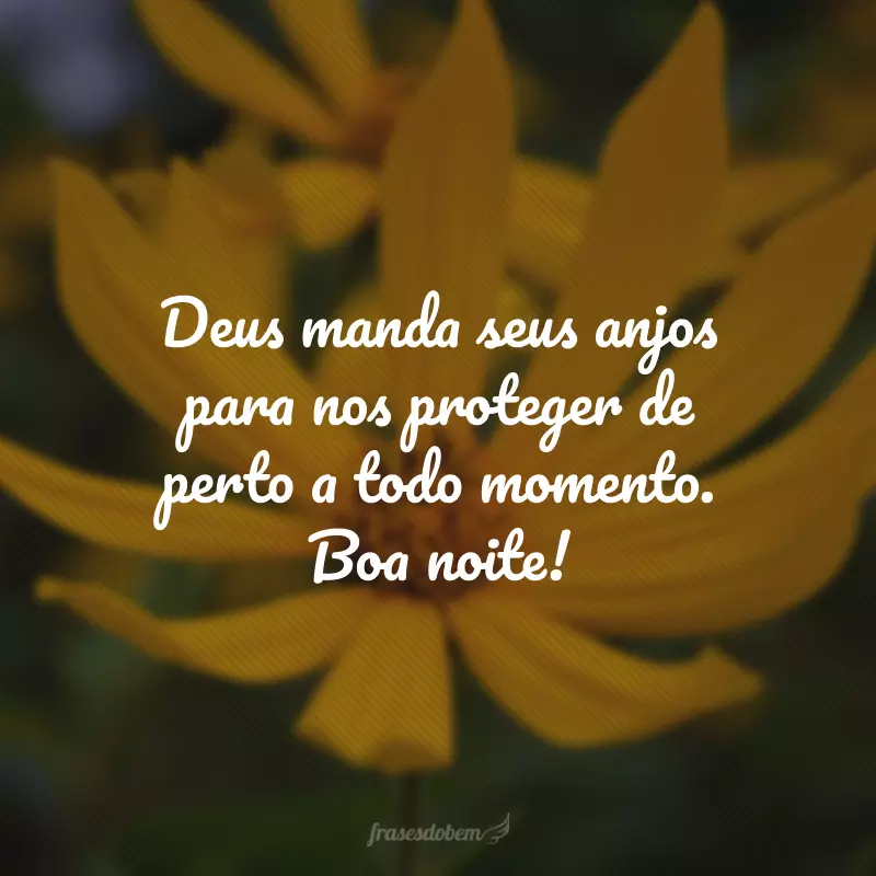 Deus manda seus anjos para nos proteger de perto a todo momento. Boa noite!