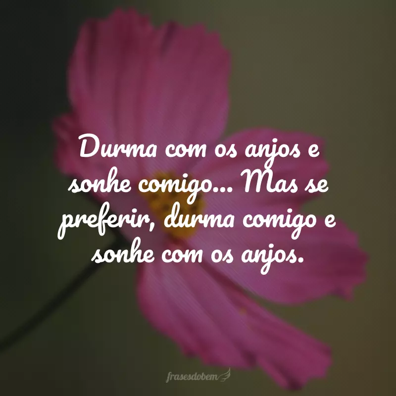 Durma com os anjos e sonhe comigo… Mas se preferir, durma comigo e sonhe com os anjos.