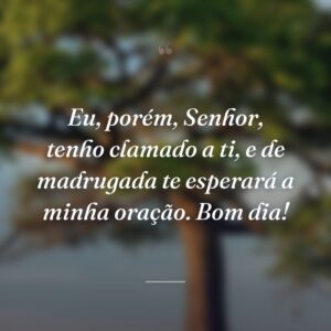 Eu, porém, Senhor, tenho clamado a ti, e de madrugada te esperará a minha oração. Bom dia!