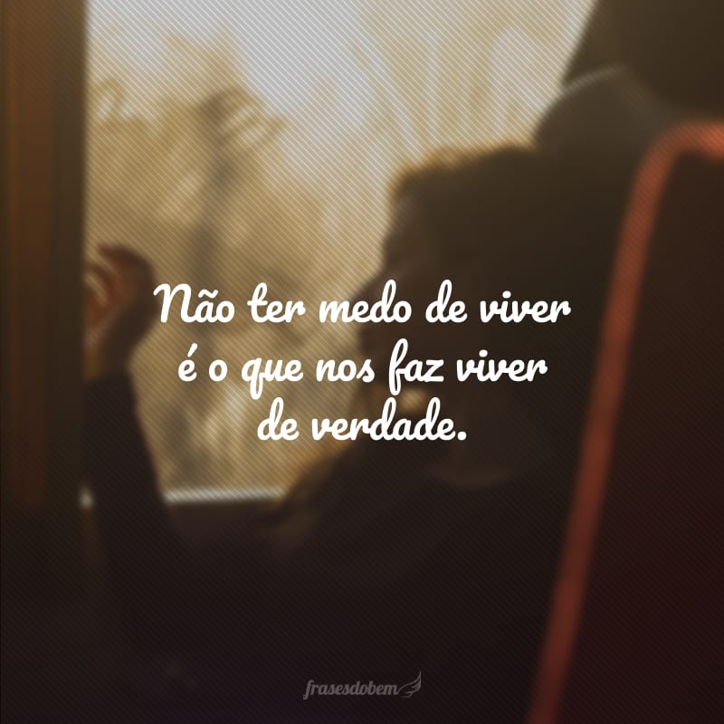 Não ter medo de viver é o que nos faz viver de verdade.