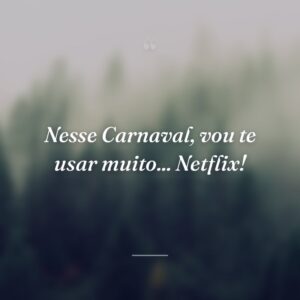Nesse Carnaval, vou te usar muito... Netflix!