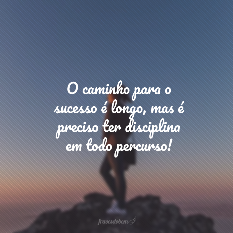 O caminho para o sucesso é longo, mas é preciso ter disciplina em todo percurso!