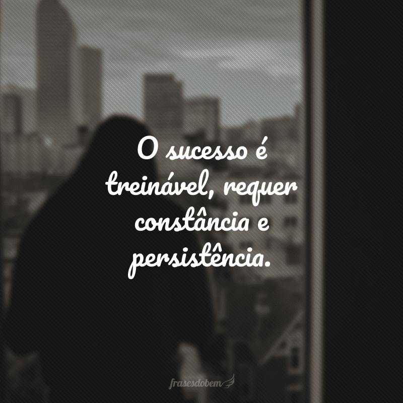 O sucesso é treinável, requer constância e persistência.