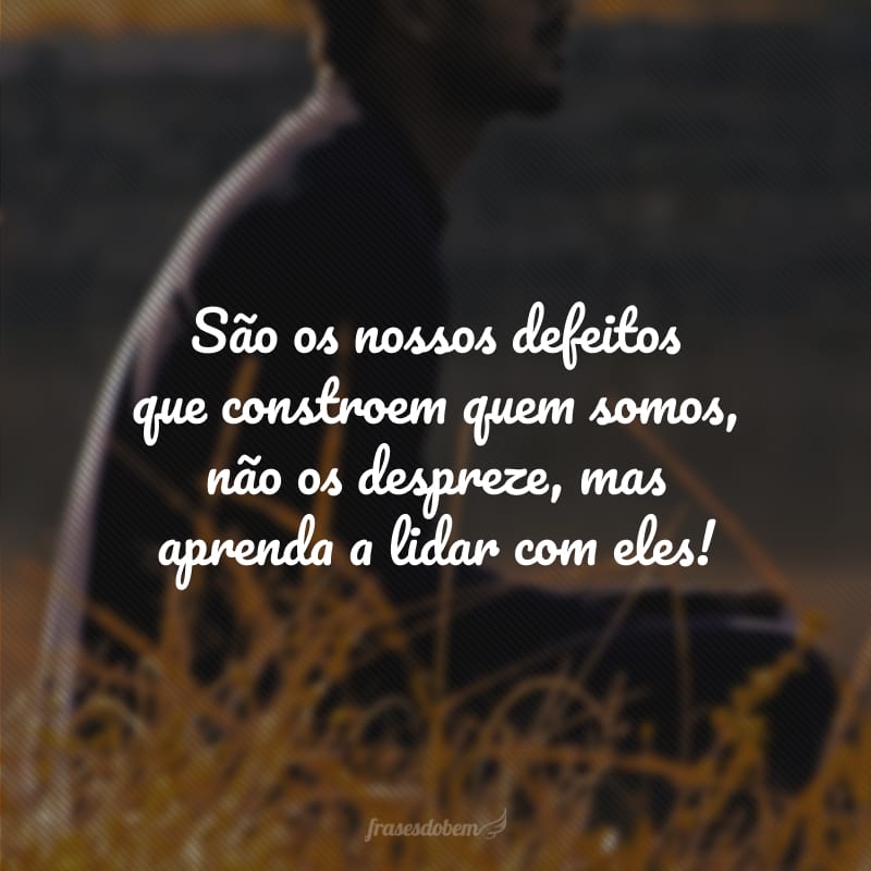 São os nossos defeitos que constroem quem somos, não os despreze, mas aprenda a lidar com eles!