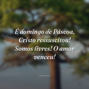 É domingo de Páscoa, Cristo ressuscitou! Somos livres! O amor venceu!