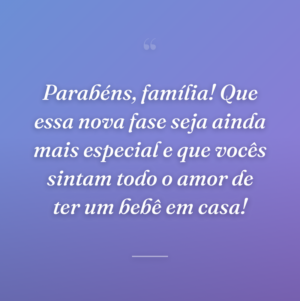 Parabéns, família! Que essa nova fase seja ainda mais especial e que vocês sintam todo o amor de ter um bebê em casa!